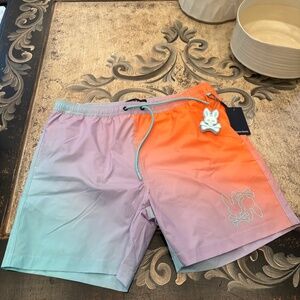 Men's Psycho Bunny "Winton Printed Swim Trunks" Size LG